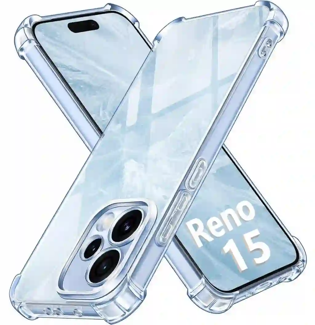 Lustree Transparent Back Cover for Oppo Reno 15 – Shockproof TPU Silicone Case with Camera &amp; Screen Protection | Slim, Anti-Yellow Mobile Cover