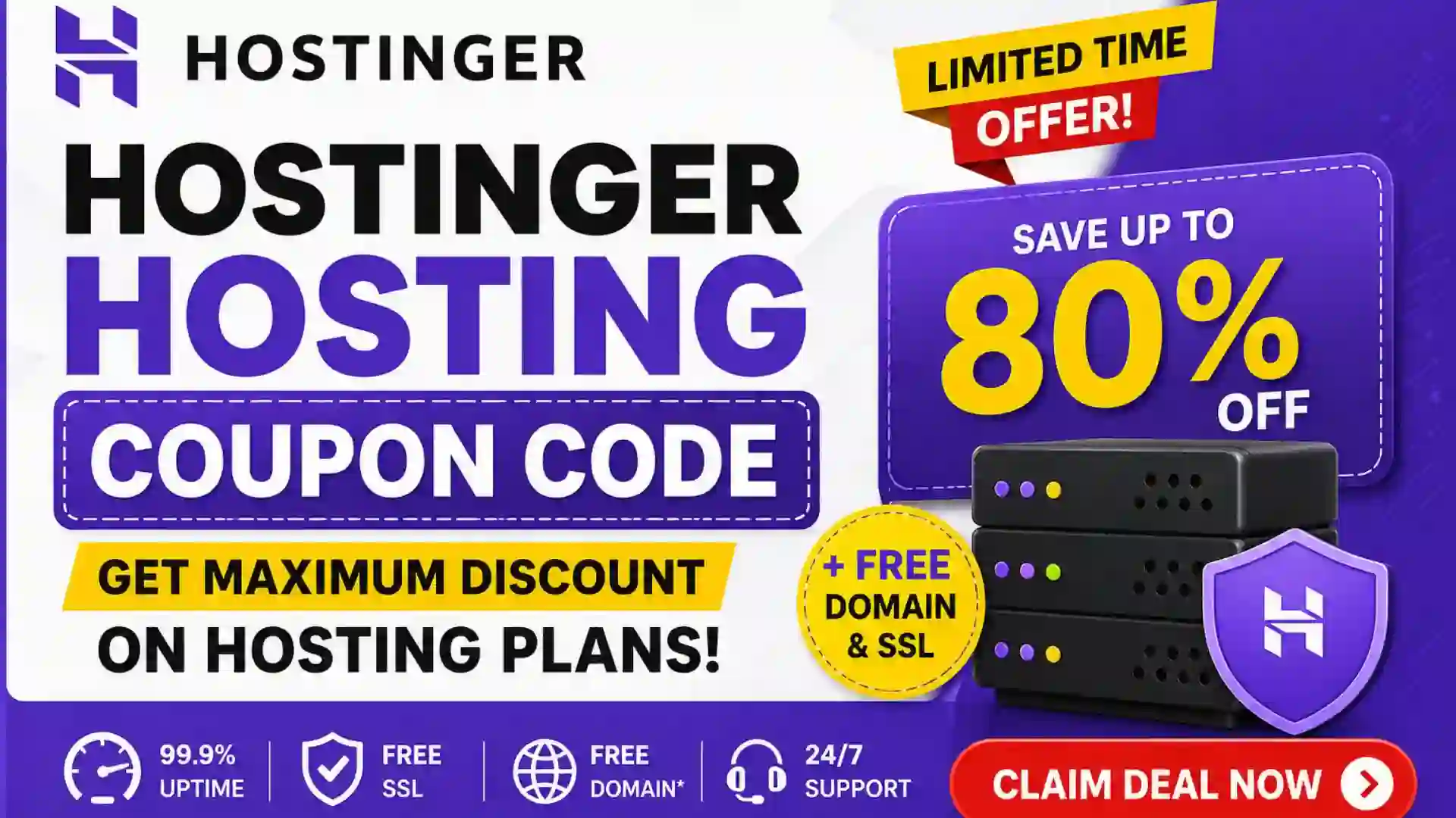 Hostinger Hosting Coupon Code 2026 – Get Maximum Discount on Hosting Plans