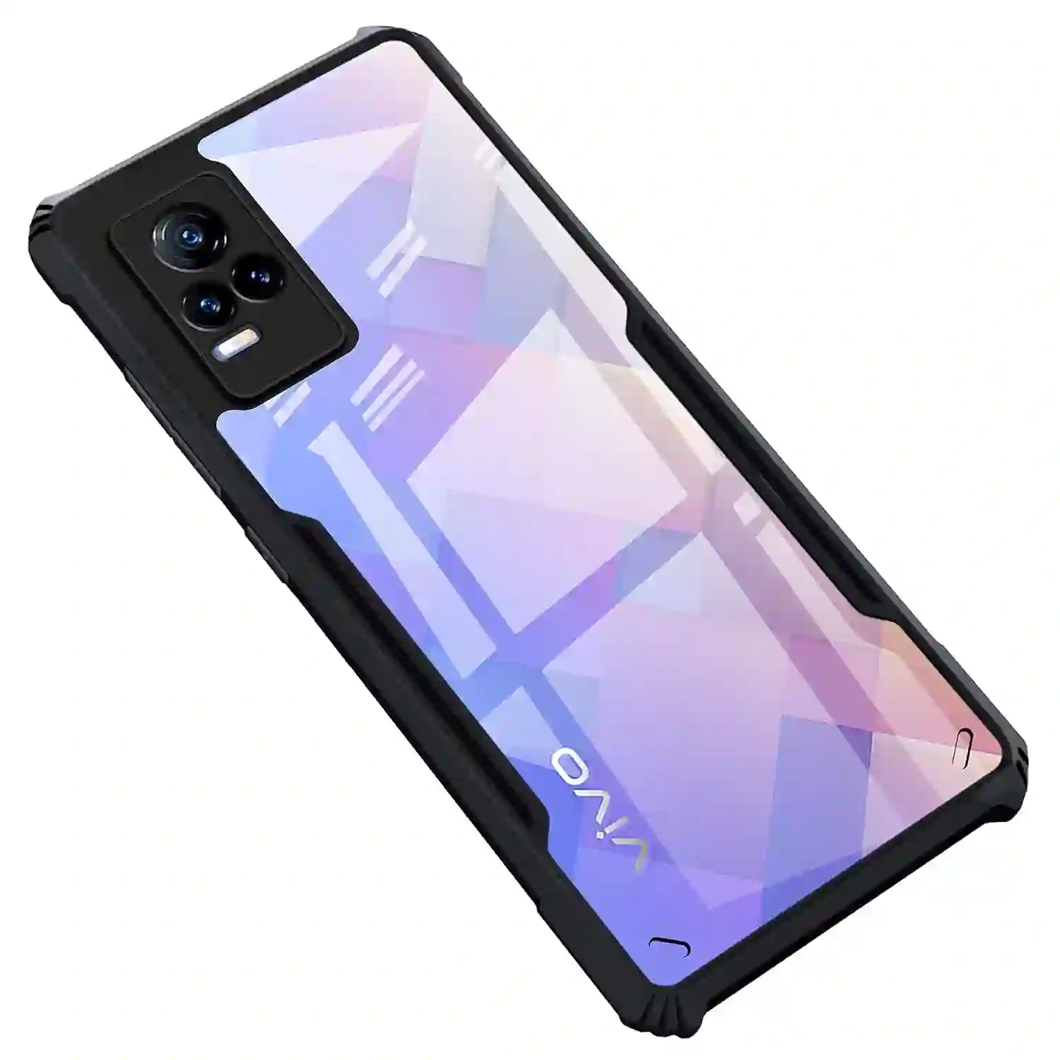 Zapcase 360° Protection Back Cover for Vivo Y73 (2021) – Matte Black Clear Case with Camera Shield (TPU + PC)