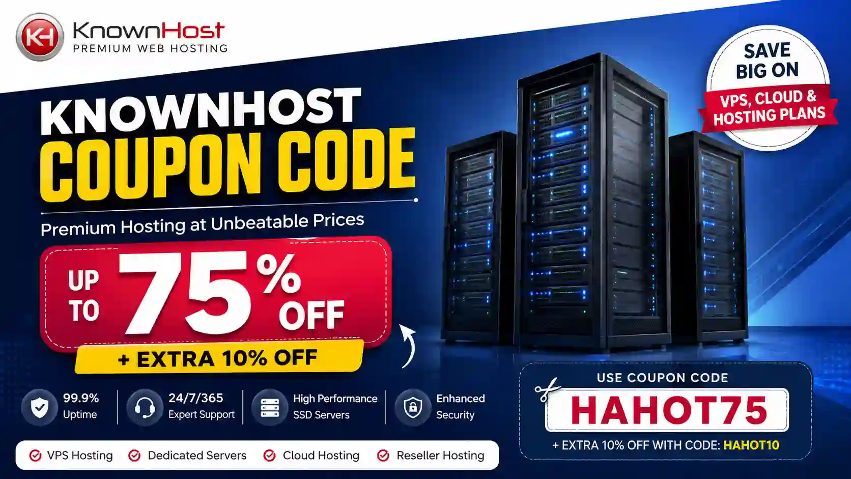 KnownHost Coupon Code 2026: Save 75% Off + 10% Extra Off