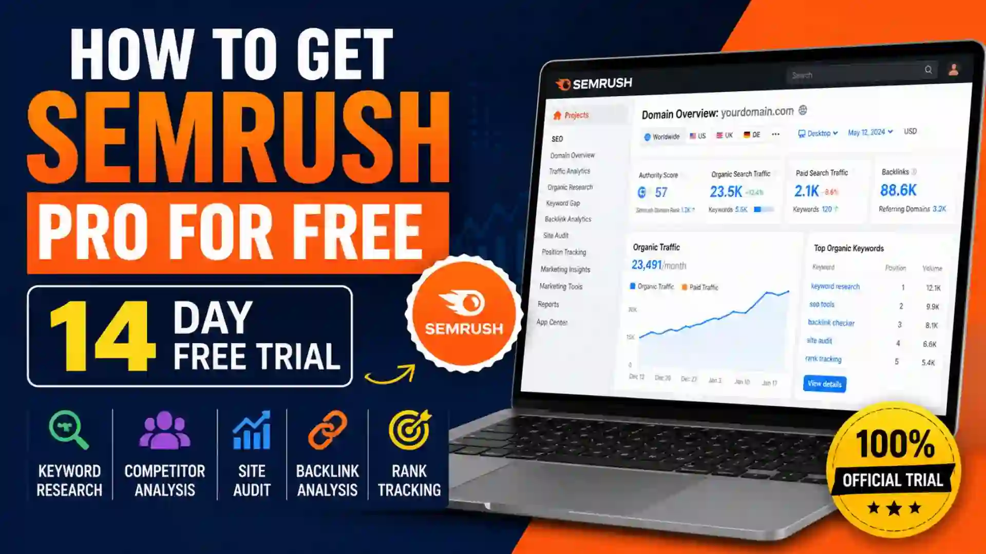 How to Get Semrush Pro for Free (Official 14-Day Free Trial Guide 2026)