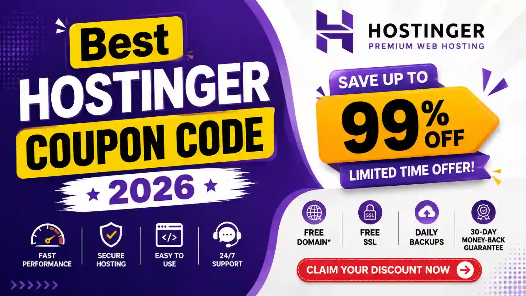 Best Hostinger Coupon Code 2026 | Save Extra 20% Off