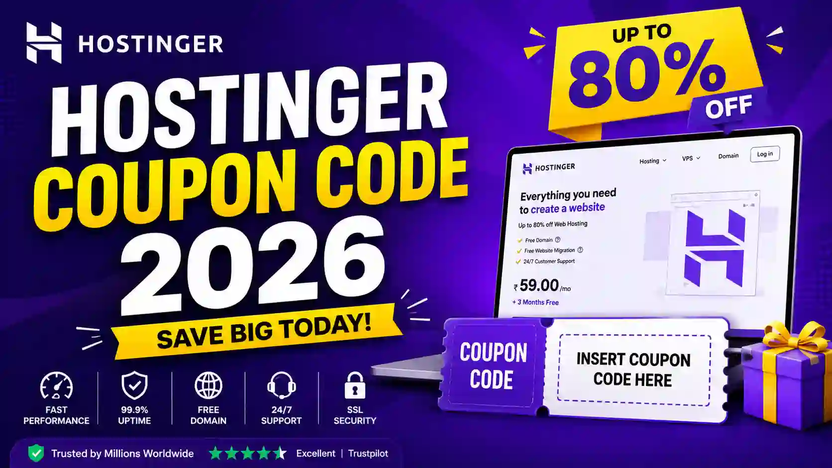 Best Hostinger Coupon Code 2026 – Save 99% + Extra 20% Off