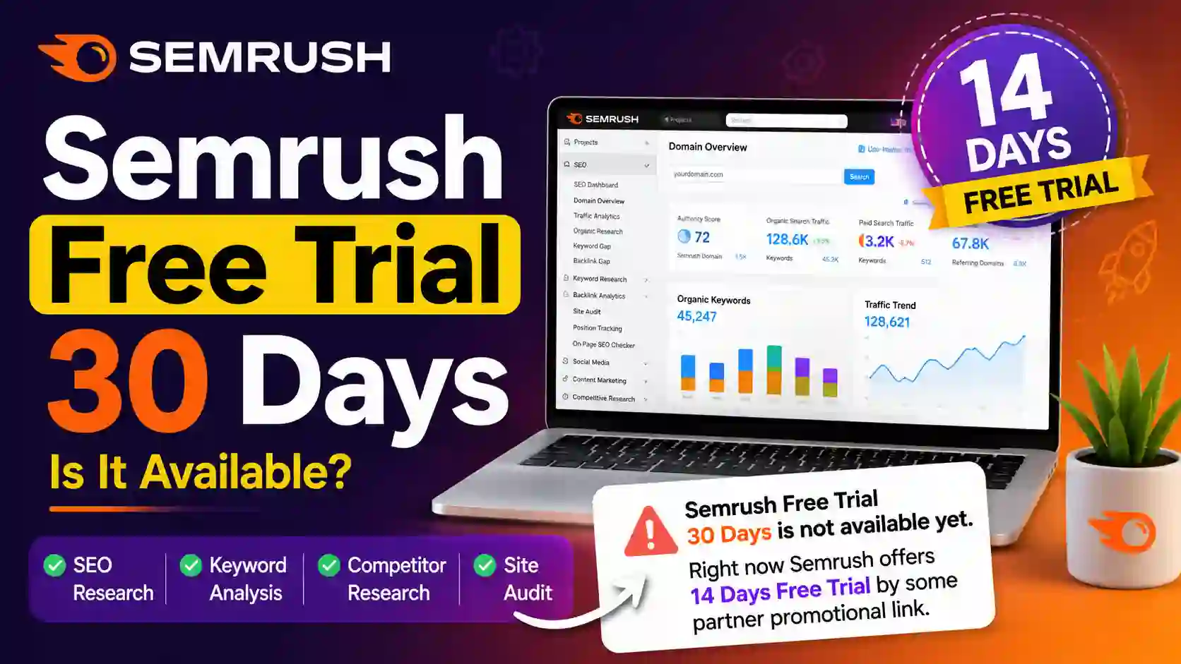 Semrush Free Trial 30 Days: Get 14 Days Free Trial
