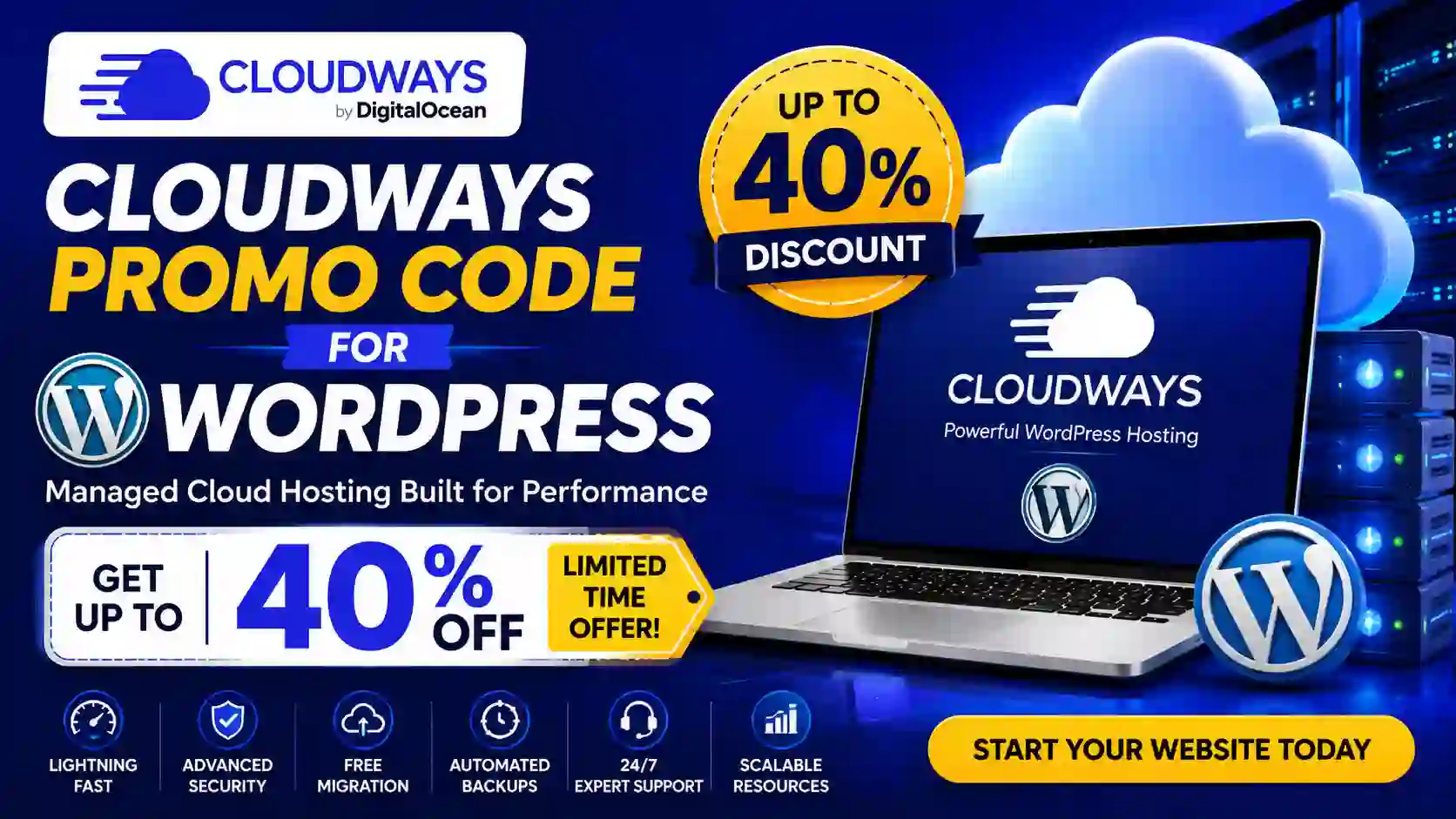 Best Cloudways Promo Code for WordPress: 40% Off 2026
