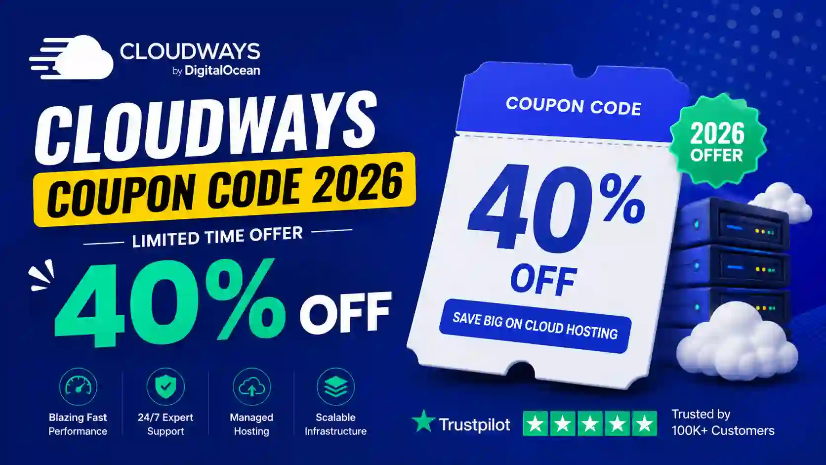 Cloudways Coupon Code 2026: Get 40% Off + Save More