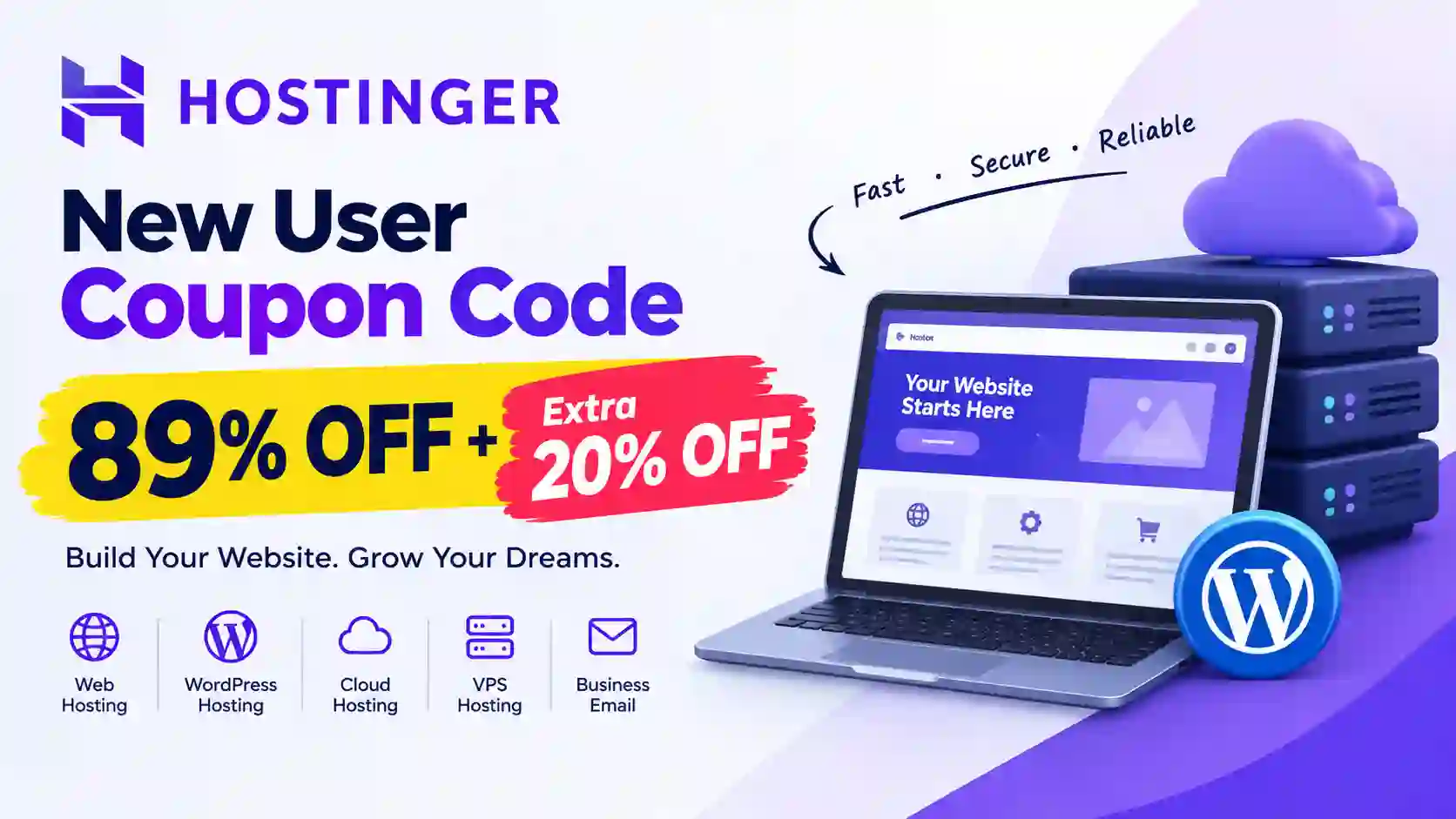 Hostinger New User Coupon Code: 89% Off + Extra 20% Off