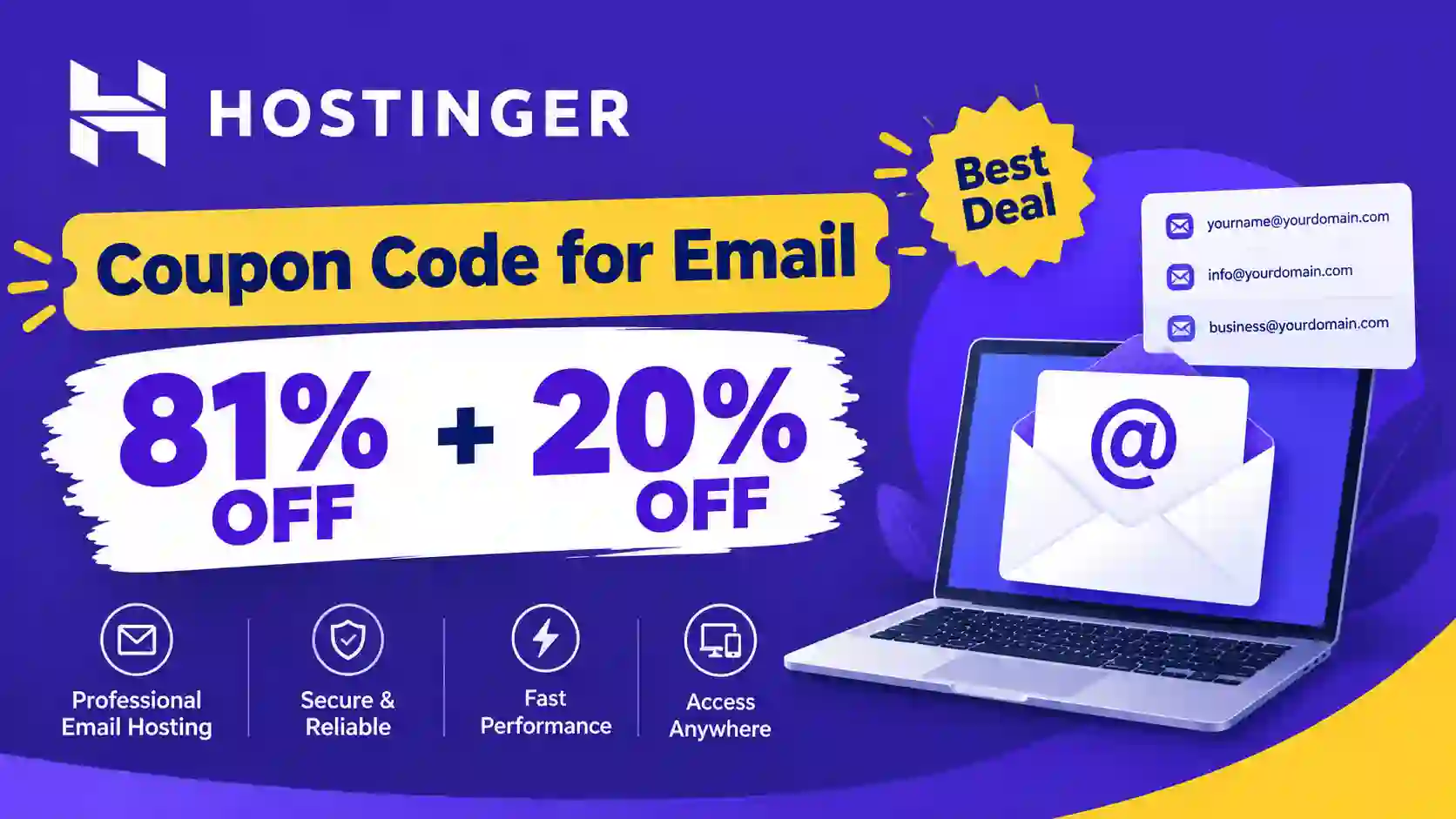 Hostinger Coupon Code for Email: Get 81% Off + Extra 20% Off
