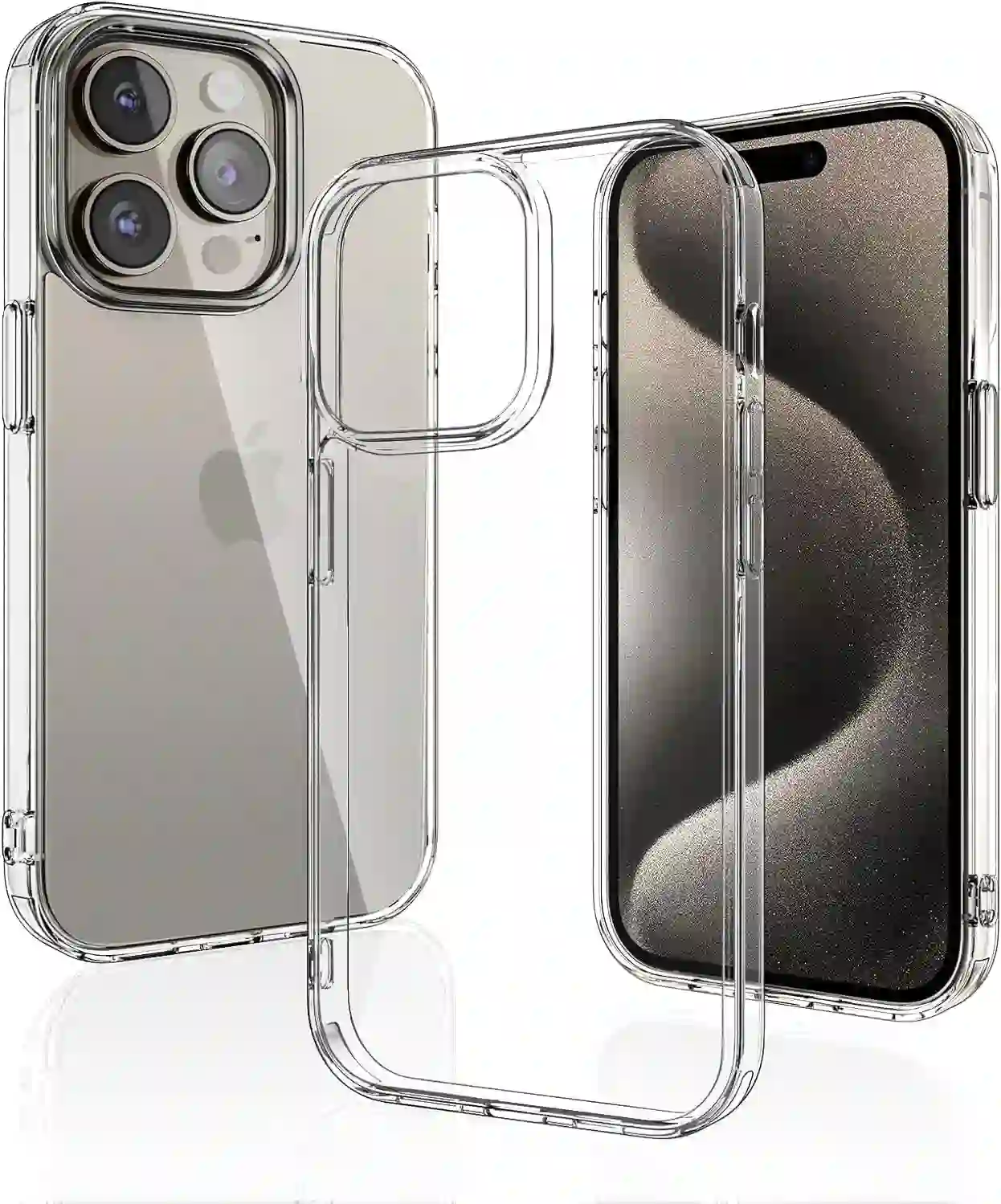 iPhone 15 Pro Max Clear Silicone Case – Shockproof, Slim, Scratch Resistant