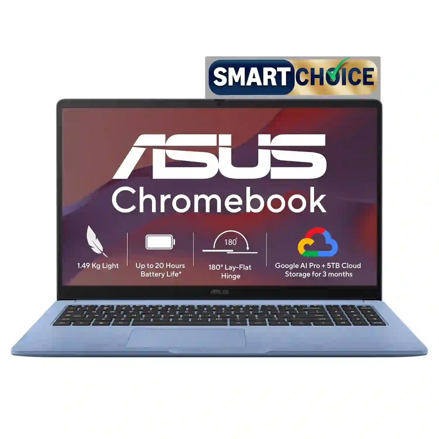 ASUS Chromebook CM1505 (2026) Laptop – MediaTek Kompanio 540, 4GB RAM, 64GB Storage, 15.6-Inch FHD Display, Chrome OS