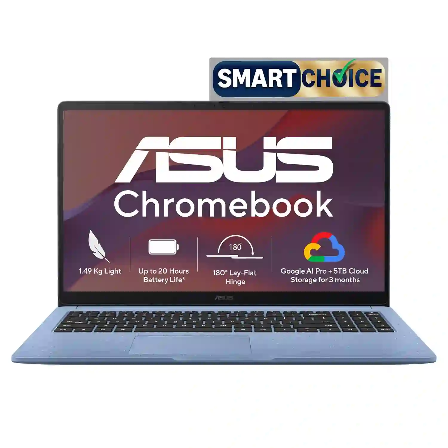 ASUS Chromebook CM1505 (2026) Laptop – MediaTek Kompanio 540, 4GB RAM, 128GB Storage, 15.6-Inch Full HD Display, Chrome OS