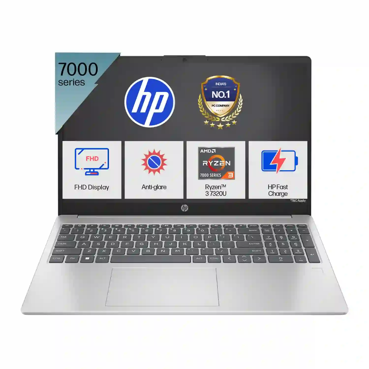 HP 15 fc0154AU – AMD Ryzen 3 7320U, 8GB LPDDR5 RAM, 512GB SSD, 15.6-Inch Full HD