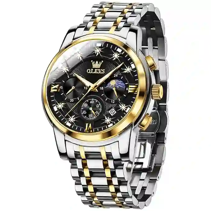 OLEVS Men's Chronograph Quartz Watch – Luxury Stainless Steel Business Watch