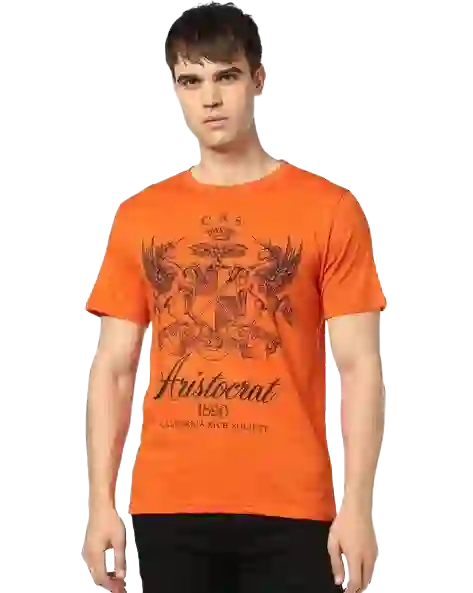 Men Graphic Print Regular Fit Crew-Neck T-Shirt – Stylish &amp; Comfortable Casual Wear